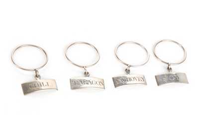 Lot 801 - SET OF FOUR SILVER SPICE LABELS