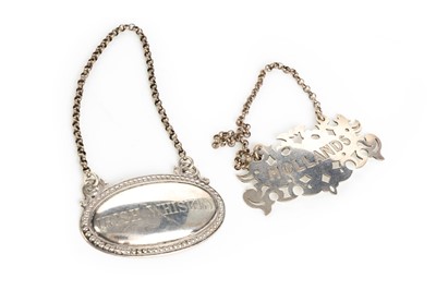 Lot 804 - EARLY VICTORIAN SILVER SPIRIT LABEL - HOLLANDS