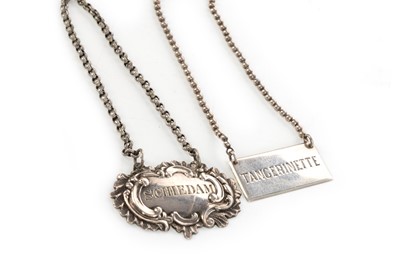 Lot 805 - VICTORIAN SILVER SPIRIT LABEL - SCHIEDAM