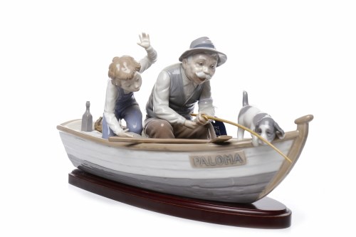 Lot 771 - LLADRO FIGURE GROUP 'FISHING WITH GRAMPS' by J....