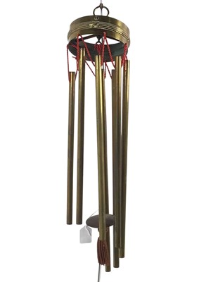 Lot 341 - BRASS WALL MOUNTING CHIMES