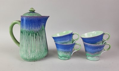 Lot 63 - SHELLEY POTTERY DRIPWARE COFFEE SERVICE