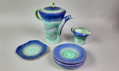 Lot 63 - SHELLEY POTTERY DRIPWARE COFFEE SERVICE