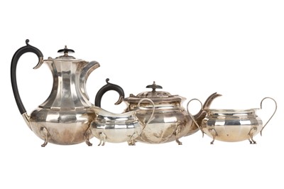Lot 815 - GEORGE V SILVER FOUR PIECE TEA SERVICE