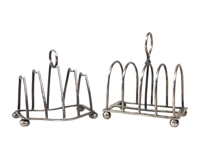 Lot 751 - TWO SILVER TOAST RACKS