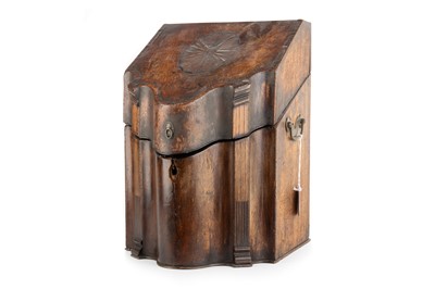 Lot 1305 - EDWARDIAN MAHOGANY KNIFE BOX
