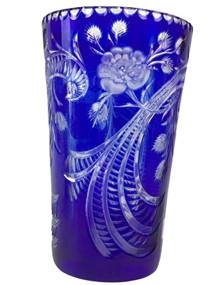 Lot 714 - BOHEMIA CUT CRYSTAL VASE