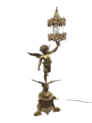 Lot 733 - GILT METAL TABLE LAMP