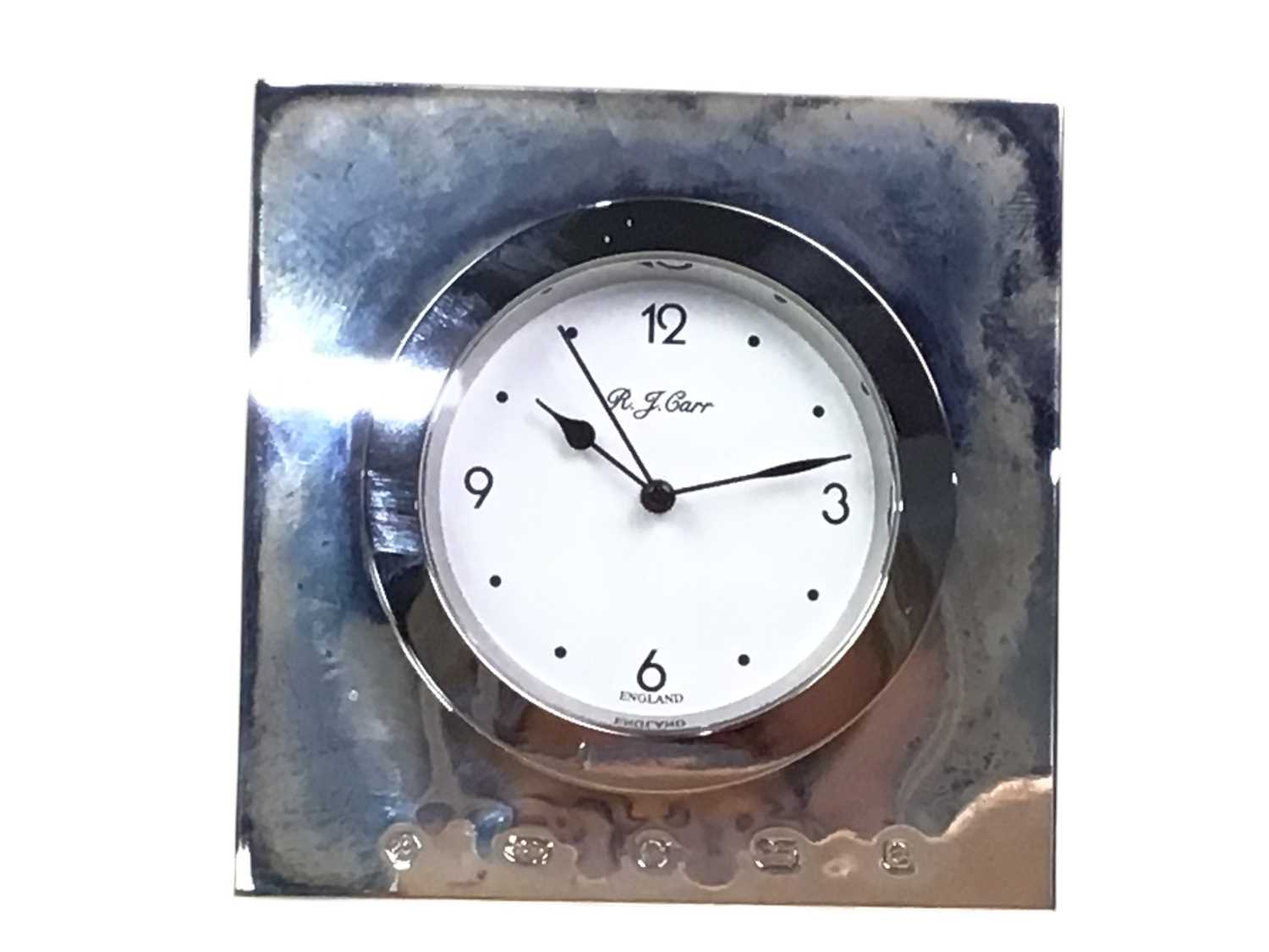 Lot 727 - SILVER TRAVEL CLOCK