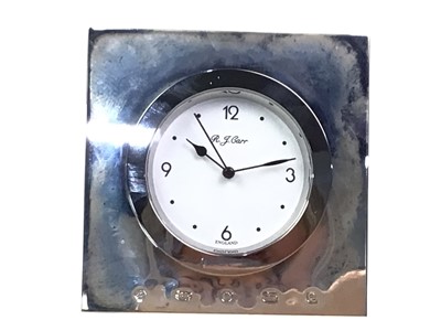 Lot 727 - SILVER TRAVEL CLOCK