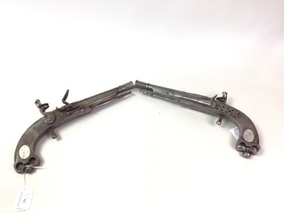 Lot 26 - SET OF THREE REPRODUCTION FLINTLOCK PISTOLS