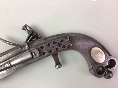 Lot 26 - SET OF THREE REPRODUCTION FLINTLOCK PISTOLS