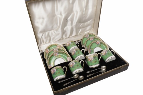 Lot 792 - CROWN STAFFORDSHIRE COFFEE SERVICE comprising...