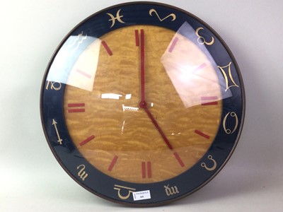 Lot 64 - LARGE WALNUT VENEER ART DECO WALL CLOCK