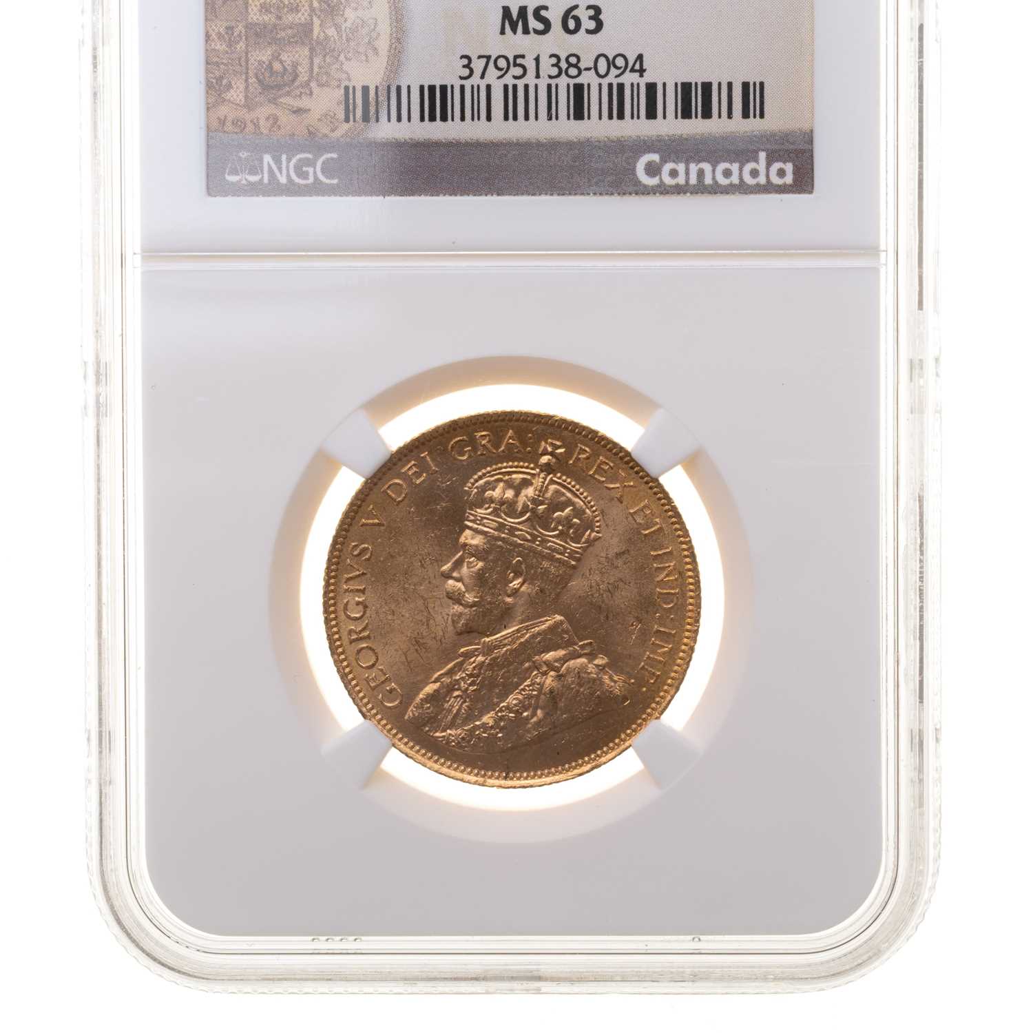 Lot 101 - GEORGE V CANADIAN GOLD $10 COIN, NGC MS 63