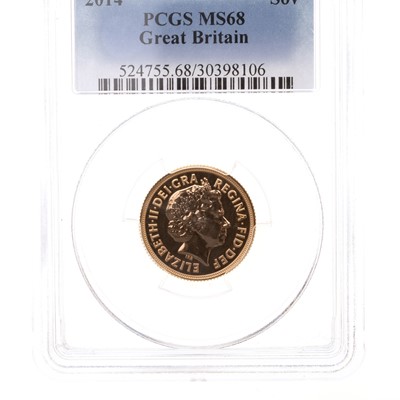 Lot 102 - ELIZABETH II GOLD SOVEREIGN, PCGS MS68