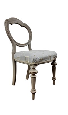 Lot 116 - PAIR OF VICTORIAN PAINTED BALLOON BACK CHAIRS