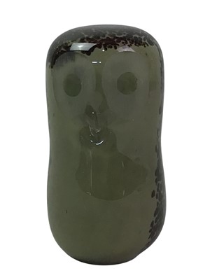 Lot 165 - WEDGWOOD GLASS MODEL OF AN OWL