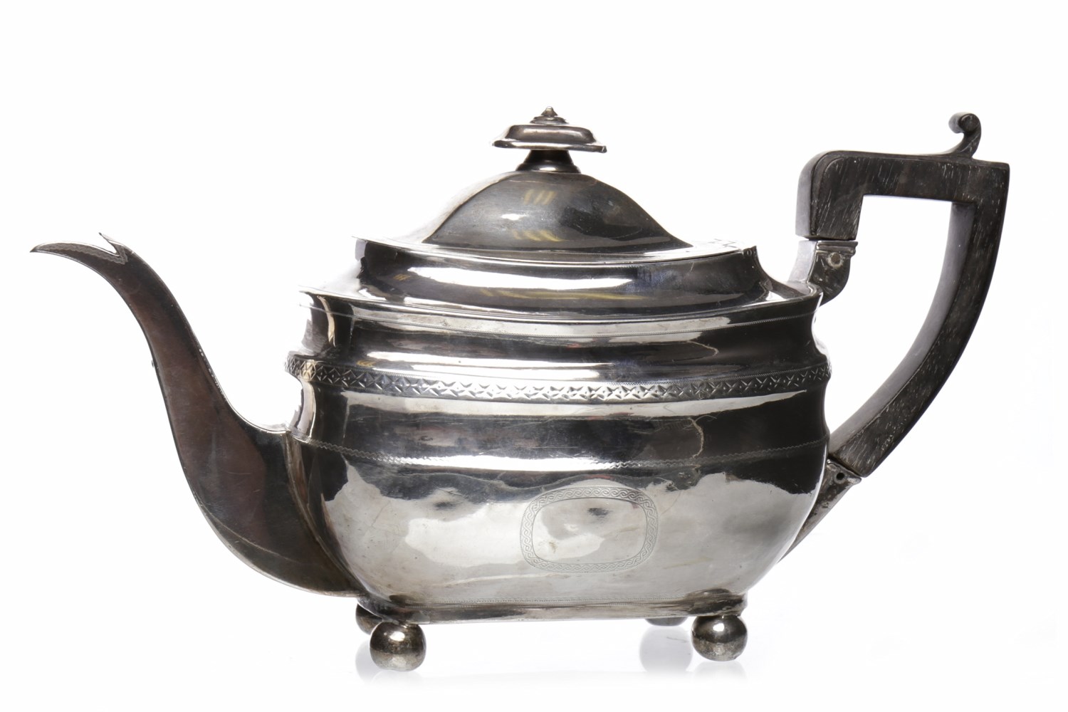 Lot 305 - GEORGE III SILVER TEAPOT maker Duncan