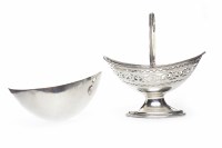 Lot 309 - PIERCED SILVER BASKET WITH SILVER LINER maker...
