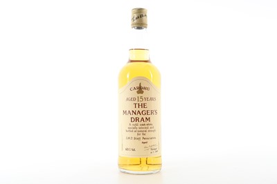 Lot 296 - CARDHU 15 YEAR OLD MANAGER'S DRAM 75CL