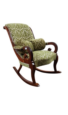 Lot 244 - VICTORIAN WALNUT ROCKING CHAIR