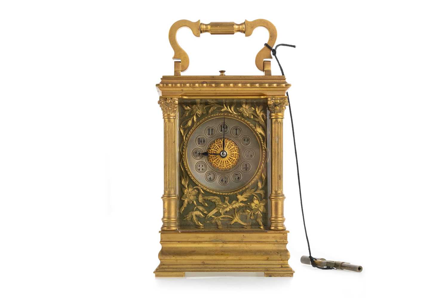 Lot 1038 - VICTORIAN CARRIAGE CLOCK WITH REPEAT