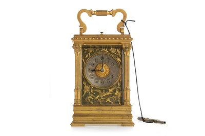 Lot 1038 - VICTORIAN CARRIAGE CLOCK WITH REPEAT
