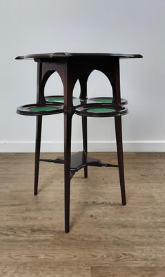 Lot 1313 - ART NOUVEAU MAHOGANY CAKE STAND