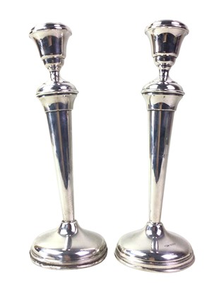 Lot 319 - PAIR OF SILVER CANDLESTICKS
