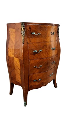 Lot 321 - FRENCH KINGWOOD AND WALNUT COMMODE