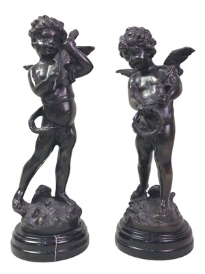 Lot 357 - TWO REPRODUCTION BRONZE FIGURES