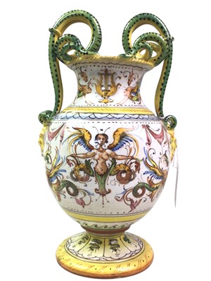 Lot 367 - REPRODUCTION MAJOLICA VASE