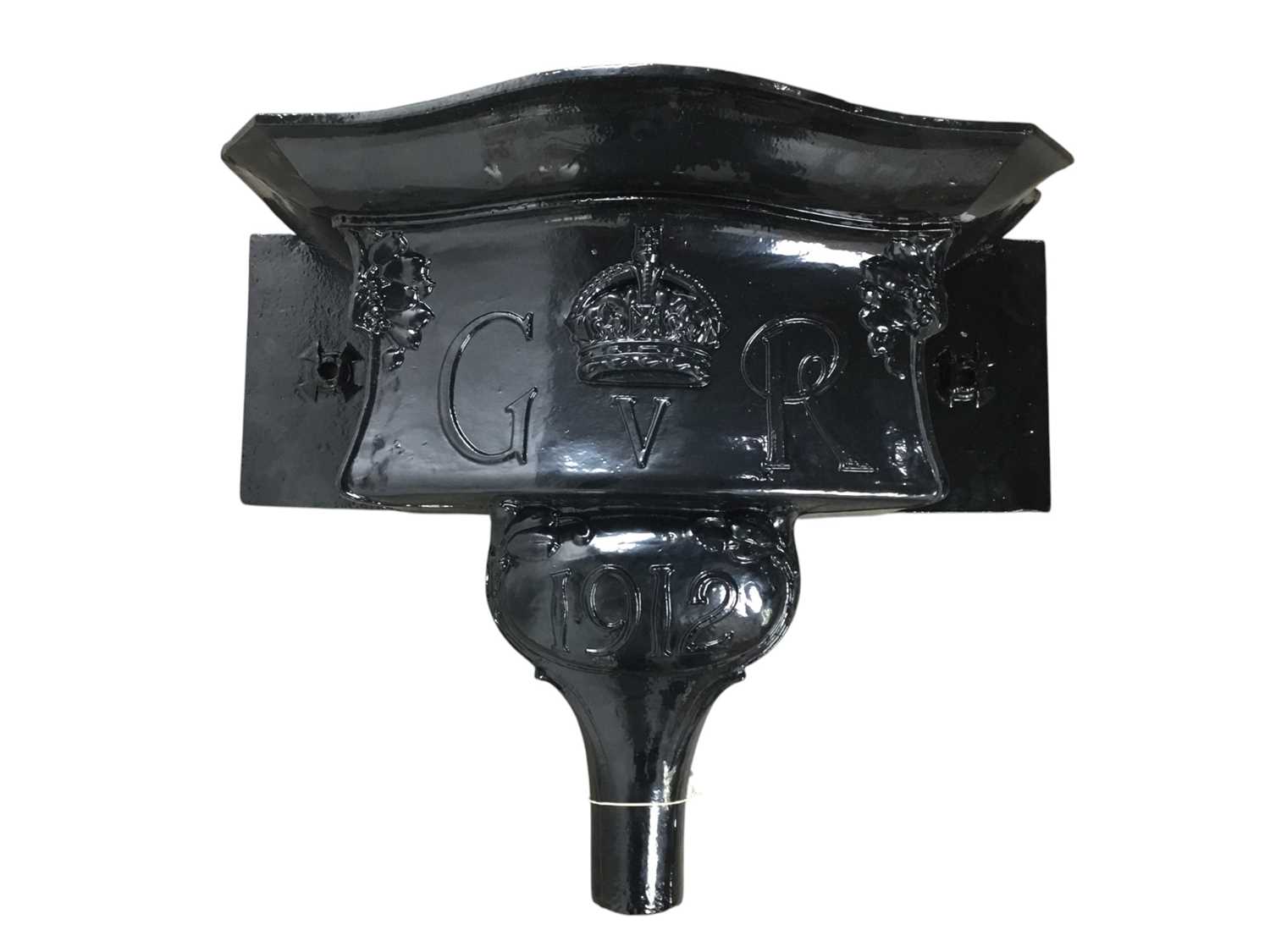 Lot 1320 - PAIR OF GEORGE V CAST IRON RAIN HOPPERS