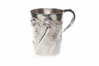 Lot 325 - LATE VICTORIAN SILVER CHRISTENING CUP maker...