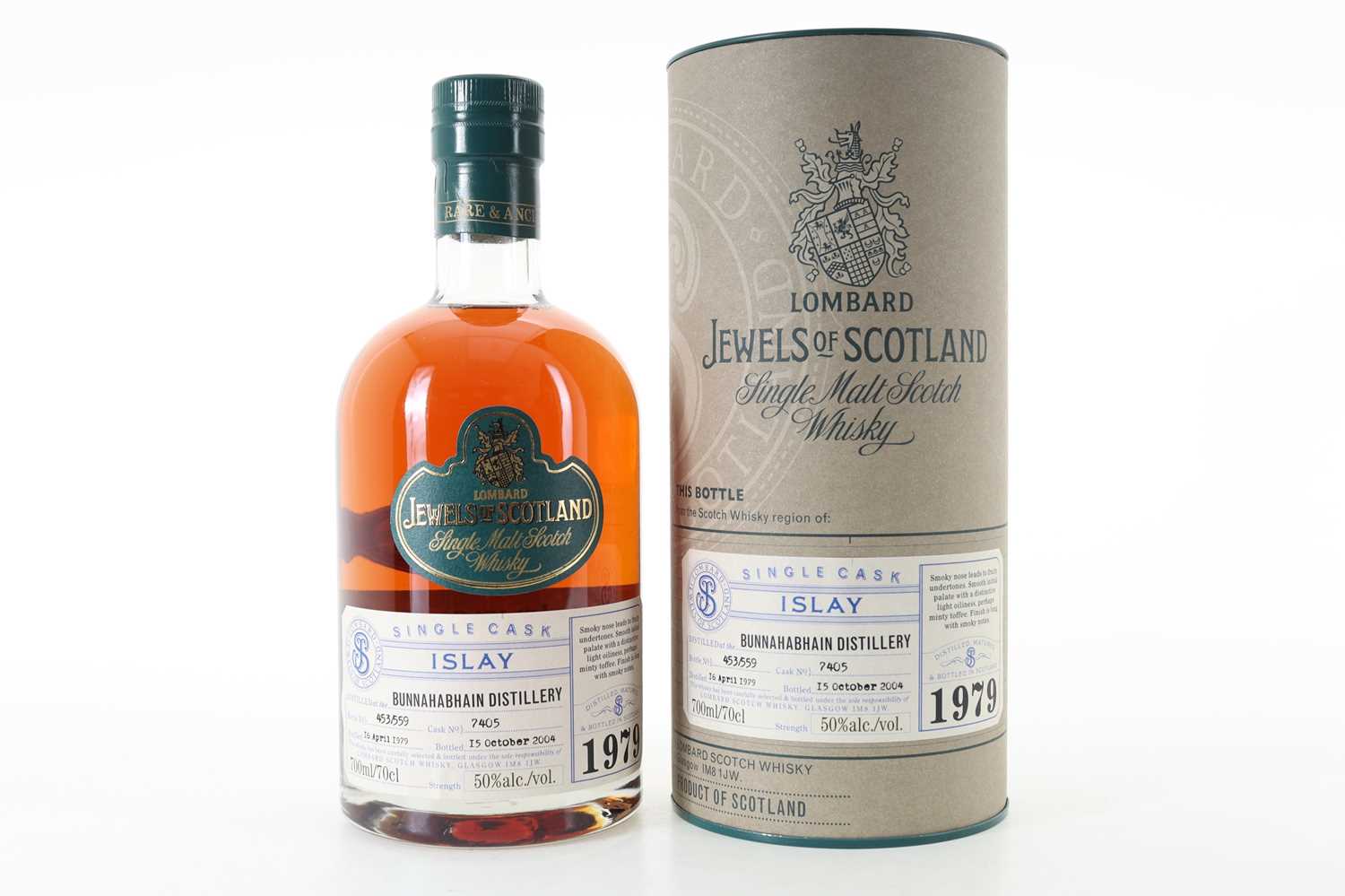 Lot 33 - **BUNNAHABHAIN 1979 25 YEAR OLD LOMBARD JEWELS OF SCOTLAND