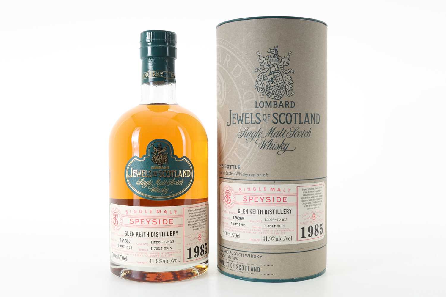 Lot 73 - **GLEN KEITH 1985 30 YEAR OLD LOMBARD JEWELS OF SCOTLAND