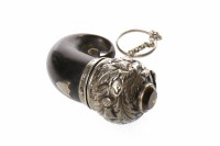 Lot 341 - ATTRACTIVE VICTORIAN SILVER MOUNTED HORN SNUFF...