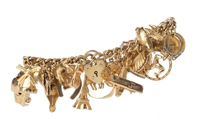Lot 638 - GOLD CHARM BRACELET