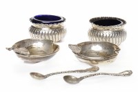 Lot 350 - TWO VICTORIAN SILVER SALT DISHES maker WD...