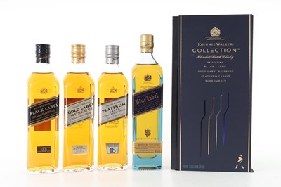 Lot 223 - JOHNNIE WALKER COLLECTION 4 X 20CL (BLACK, GOLD, PLATINUM AND BLUE LABEL)