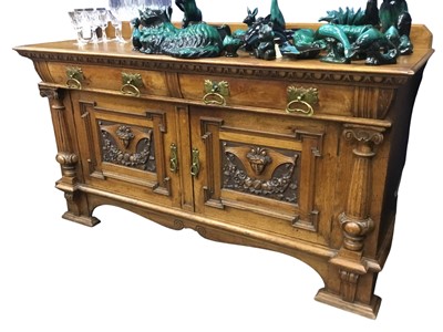 Lot 438 - VICTORIAN OAK SIDEBOARD