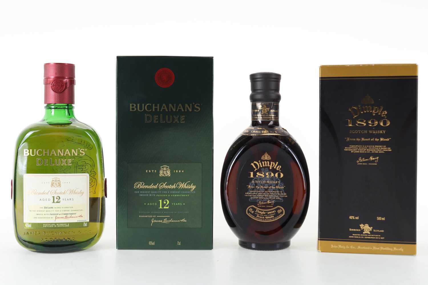 Lot 278 - DIMPLE 1890 50CL AND BUCHANAN'S DELUXE 12 YEAR OLD 75CL