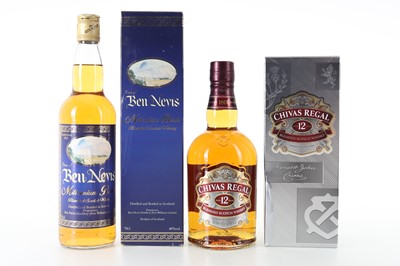 Lot 304 - DEW OF BEN NEVIS MILLENNIUM BLEND AND CHIVAS REGAL 12 YEAR OLD