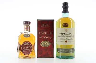 Lot 306 - CARDHU 12 YEAR OLD AND SINGLETON OF GLENDULLAN 12 YEAR OLD 75CL