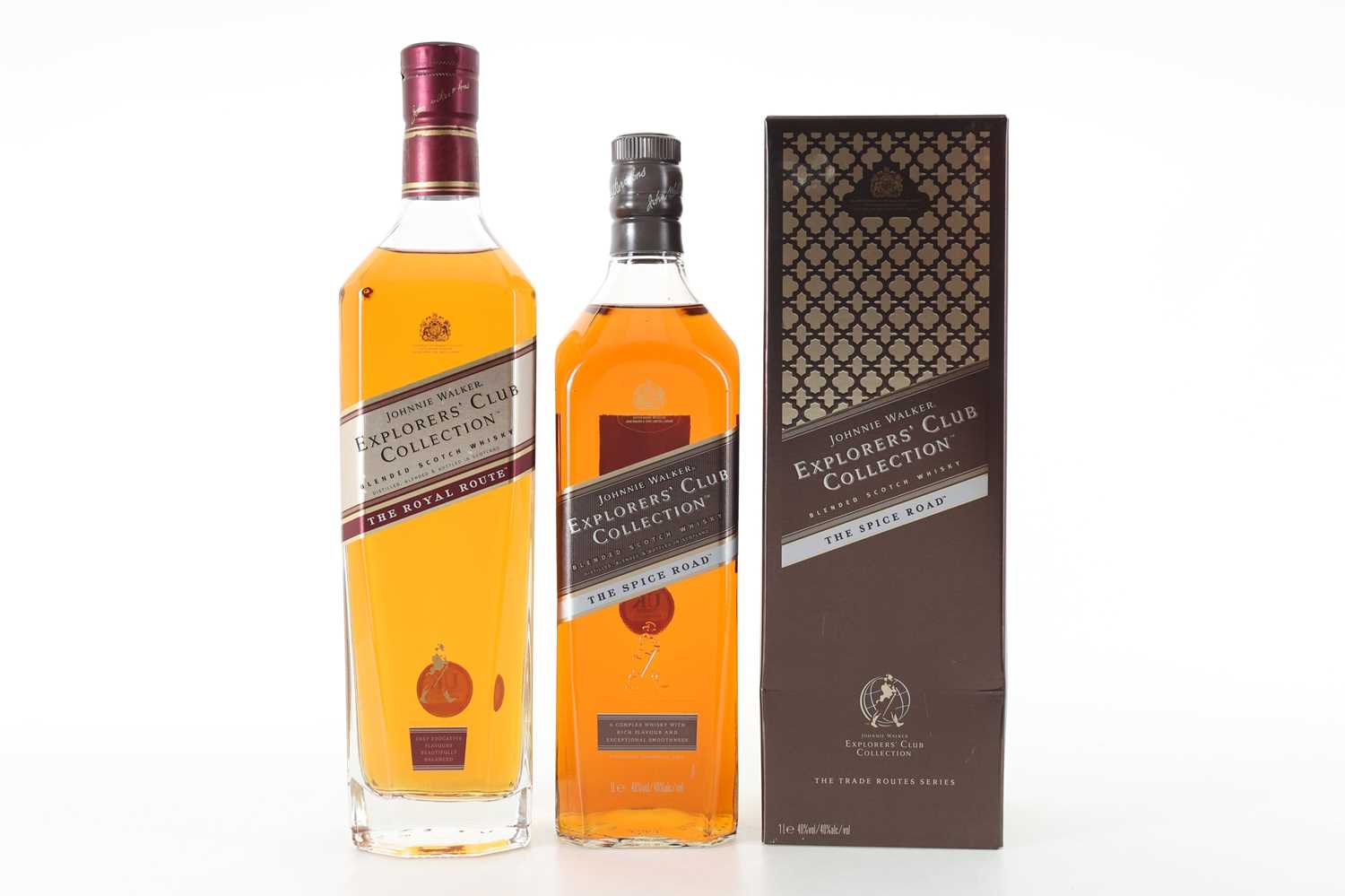 Lot 333 - JOHNNIE WALKER EXPLORERS' CLUB ROYAL ROUTE 1L AND THE SPICE ROAD 1L