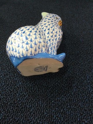 Lot 1324 - HEREND FIGURE OF A SEATED CAT