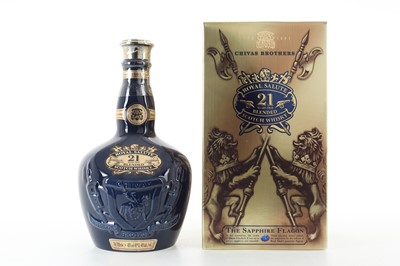 Lot 355 - CHIVAS ROYAL SALUTE 21 YEAR OLD SAPPHIRE DECANTER
