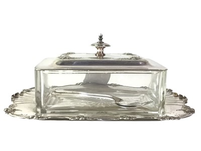 Lot 439 - SILVER PLATED BUTTER DISH