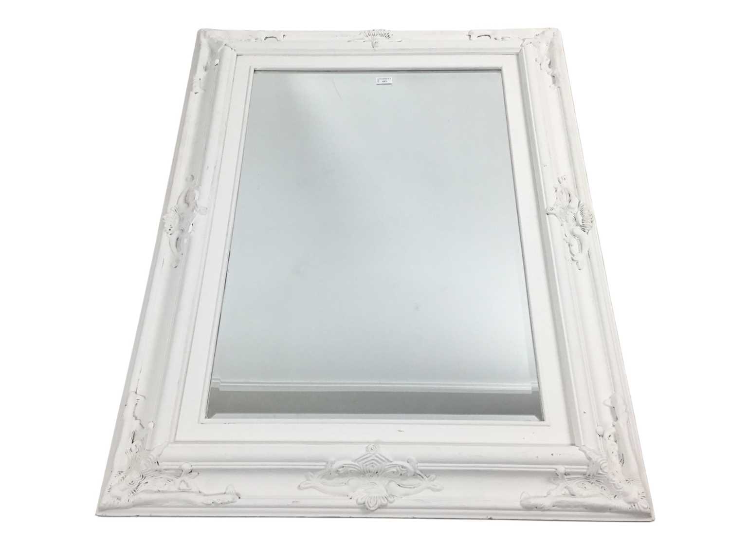 Lot 413 - LARGE WHITE PAINTED WALL MIRROR